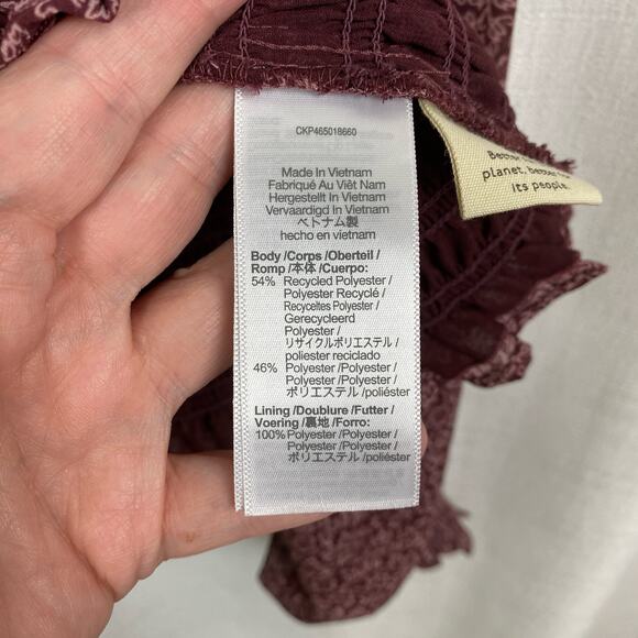 Madewell Burgundy Smocked Blouse - Picture 11 of 12